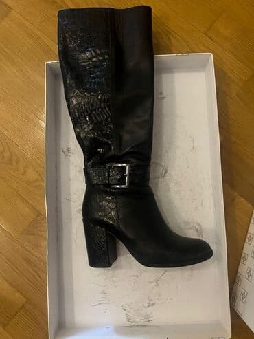 əsgər çəkməsi: Paoletti qadın çəkmələri - Rəng: qara - Material: hamar təmiz dəri — 1