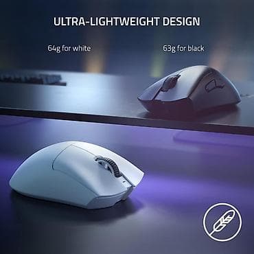 maus pad: 🖱 Razer DeathAdder V3 Pro White – Esports Səviyyə Gaming Mouse — 3