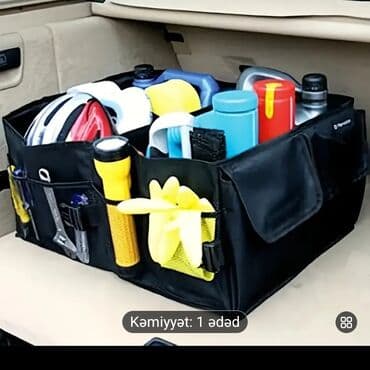 чемодан с инструментами для автомобиля: Qara rəngdə, çoxsaylı cibləri olan avtomobil təşkilatçısı — 1