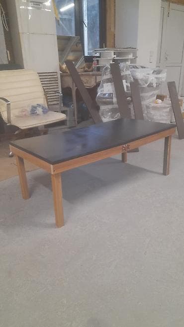 stol metbex: Qatlana bilən masa - Material: taxta karkas, tünd (qara) laminat üst — 4
