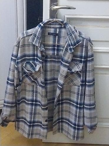 Рубашки: LCW Casual unisex qalın köynək-gödəkçə (overshirt) - Naxış: boz, krem — 1