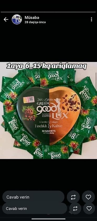 arıqlama kofe: Kim istəsə mesaj bölməsine yazsın 2.3 günə çatdırılır Green Good Lux — 1