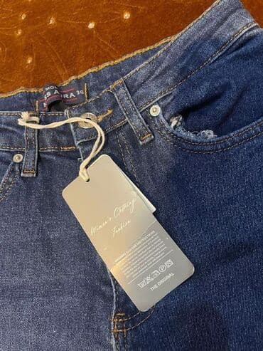 qadın kurkləri: Mavi klassik cins şalvar - Brend etiketli model (etiket üzərində — 2