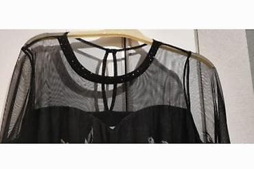 Qadın geyimi – şifon/til parça üzərindən dizaynlı midi don - Rəng — 2