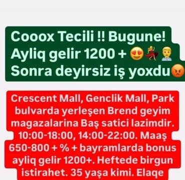 resepsn isi: Tel:0617986473 Ətraflı məlumat üçün ofisə yaxınlaşa bilərsiz.Həftənin — 2