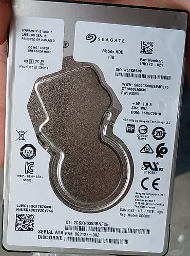 hdd 320: Daxili Sərt disk (HDD) Seagate, 1 TB, 2.5", İşlənmiş — 1