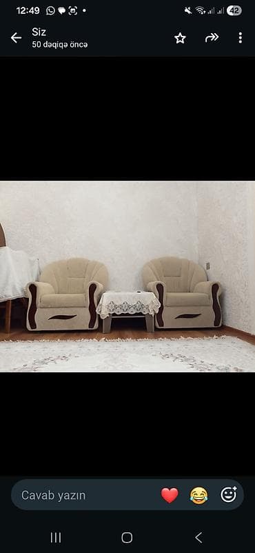 Klassik dizaynlı yumşaq mebel dəsti - Komplekt: 3 nəfərlik divan + 2 — 2