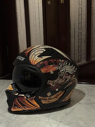 Axxis tam üzlüq moto dəbilqə – “Oni” seriyası, əjdaha qrafikası.Yeni