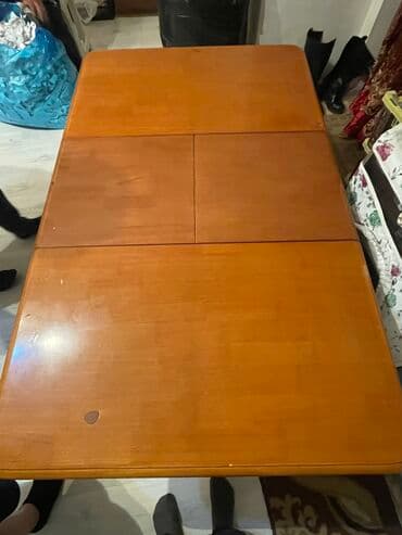 açılan stollar: Qonaq masası, İşlənmiş, Açılan, Taxta, Dördbucaq masa — 5