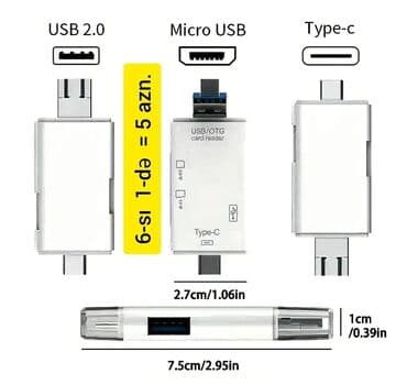 Çoxfunksiyalı KART OXUYUCU ADAPTERİ. SD, TF, CF kartları, eləcə də — 18
