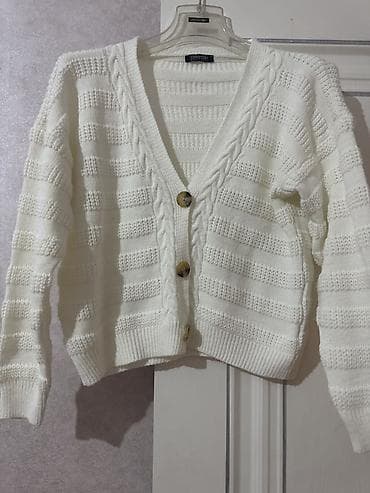 Ağ rəngli qadın kardiqanı - Brend: coolroar (etiketdə) - Model — 1