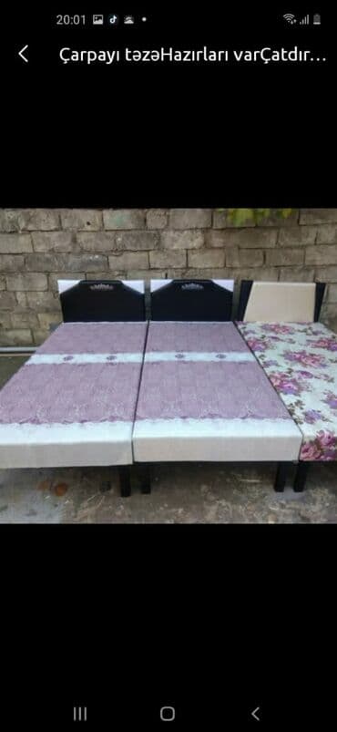 Çarpayı təzə Hazırları var Çatdırılma var 1 nəfərlik 60 manat 2