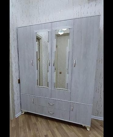 wkaflar: Yeni, 4 qapılı, Güzgülü, Digər rəng, Digər material, Açılan, Düz dolab — 6