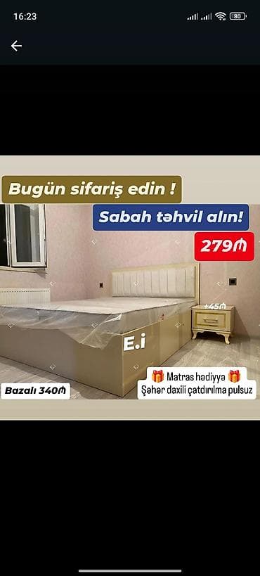 Yataq dəsti – başlıq və çarpayı karkası - Qiymət: 279₼ - Bazalı