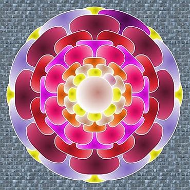 fon: Rəngli mandala divar sənəti – 4 ədəd rəqəmsal illüstrasiya dəsti — 9