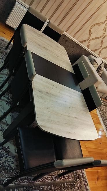 metbext stol stul: Qonaq otağı üçün, Yeni, Açılan, Dördbucaq masa, 8 stul — 4