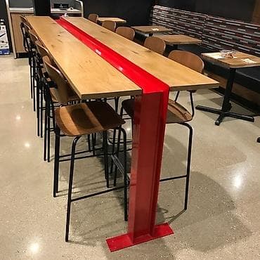 a frame tikintisi: Taxta və metal konstruksiyalı masa Müasir və industrial üslubda — 1