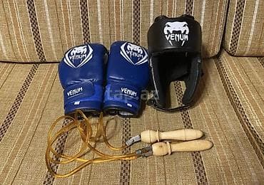 Venum boks dəsti - Venum boks əlcəkləri (mavi, Velcro bağlama) — 1