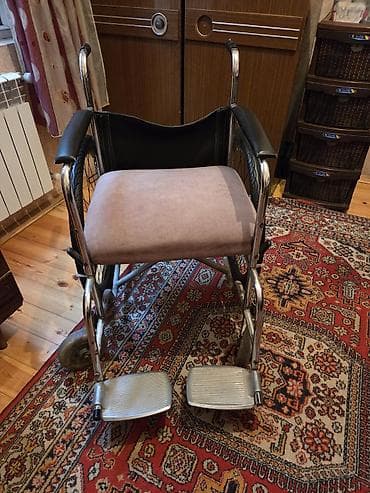 Mexaniki əlil arabası - Möhkəm xromlaşdırılmış metal şassi - Arxa