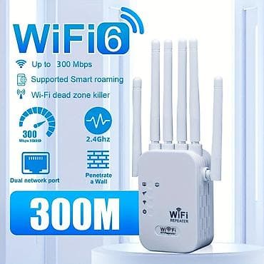 Wİ-Fİ gücləndirici Wi‑Fi 6 Repeater/Extender – 300M - Sürət: 2.4 GHz lalafo.az -da Wİ-Fİ gücləndirici Wi‑Fi 6 Repeater/Extender – 300M - Sürət: 2.4 GHz