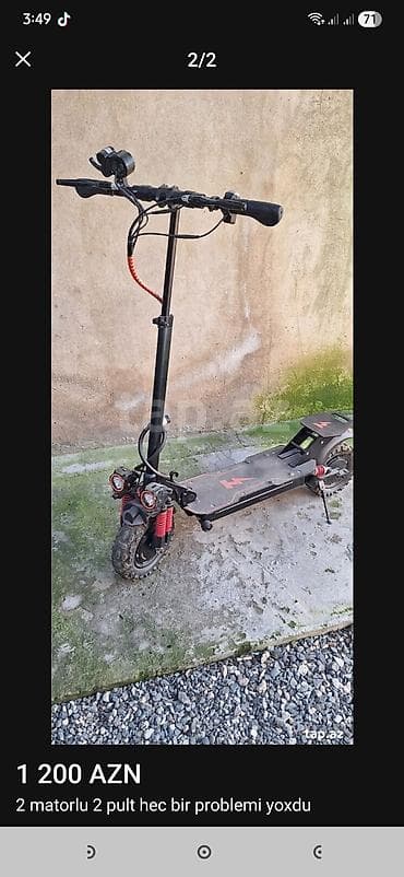 kokelmek ucun protein: Elektrikli skuter – güclü ikili motor, off-road təkərlər və tam asqı — 3