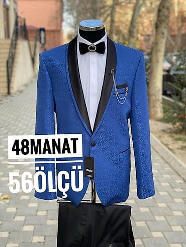 Məhsul: Kişi smokinq dəsti - Rəng: Parlaq mavi rəngli ceketin