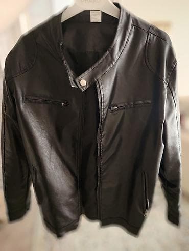 Tam yeni dəri kurtka! - Rəng: qara - Yaxa: düyməli bantlı