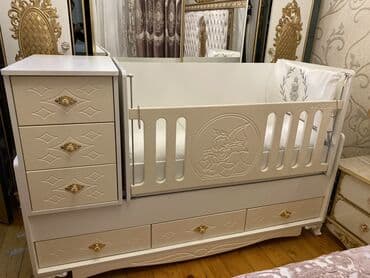 Oğlan və qız üçün, İşlənmiş, Dördbucaq, Beşik, Matras ilə, Yellənmə mexanizm ilə