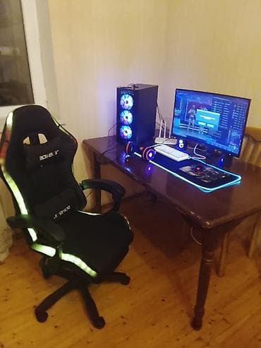 Gaming kompüter seti sistem bloku içindeki hərbir detalı təzədi