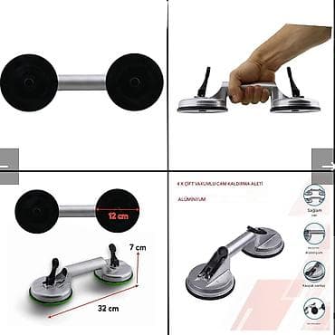 Avtomobil üçün alətlər: Məhsul: Çiftli alüminium cam vantuz - Material: davamlı alüminium — 2