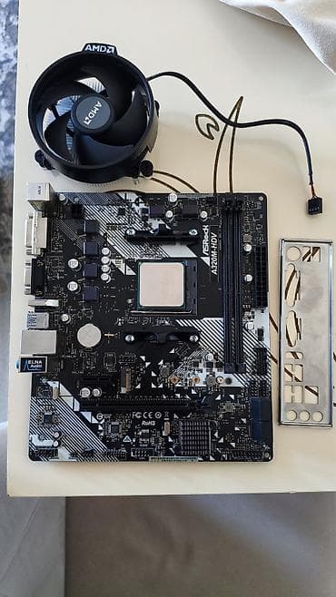 Kompüter ehtiyyat hissələri: Plata : ASRock A320M-HDV Cpu : Ryzen 5 2400G 3.9 Ghz Üstündə Stock Amd — 1