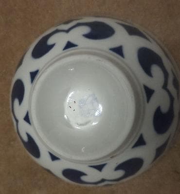 keramik: Keramika kasa dəsti - 6 ədəd böyük kasa: 18 sm diametr, kenari qizili — 3