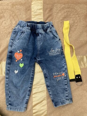 Rəng - Mavi, Cins şalvar, Uniseks, 2 - 3 yaş