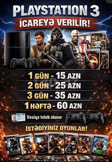 ps icarə: PlayStation 3 icarəsi Metrolara çatdırılma var İcare Icara Arenda — 1
