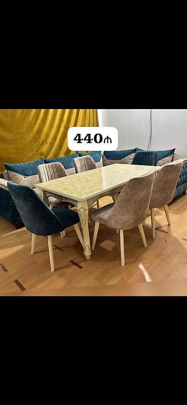 Qonaq otağı üçün, Açılmayan, Dördbucaq masa, 6 stul