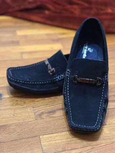 бордовые мужские мокасины: Kişi loafer ayaqqabısı Razmer :42 - Rəng: qara - Material: süet — 1