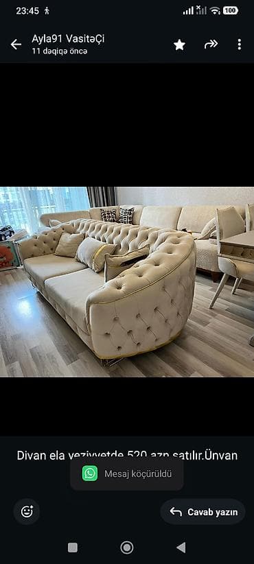 Divanlar: Divan ela veziyyetde 520 azn satılır.Ünvan Sumqayıt.Ayla91 — 1