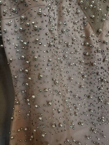 Zərif axşam/gecə geyimi - Rəng: Pudra-şaftalı tonlarında - Parça