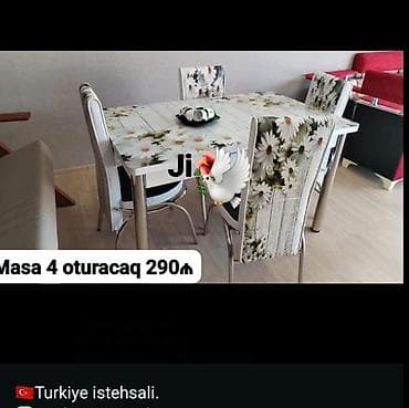 Mətbəx üçün, Yeni, Açılmayan, Dördbucaq masa, 4 stul lalafo.az -da Mətbəx üçün, Yeni, Açılmayan, Dördbucaq masa, 4 stul