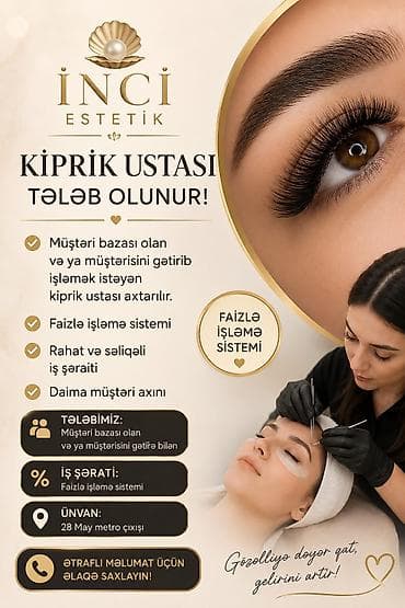 coban axtarilir: Kiprik ustası tələb olunur, Faiz — 1