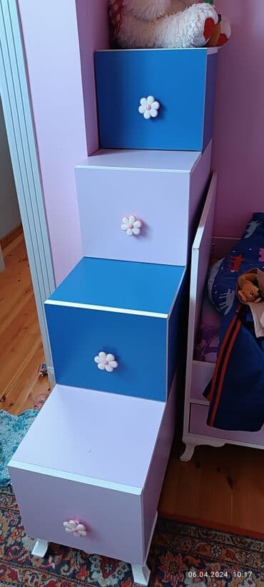 двуспальная кровать с подъемным механизмом: Для девочки и мальчика, Кровать, С матрасом, С выдвижными ящиками — 5