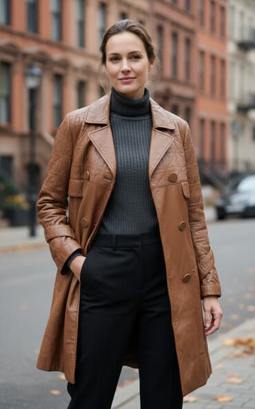 dəri plaşlar: Plaş, 2XL, rəng - Qəhvəyi — 2