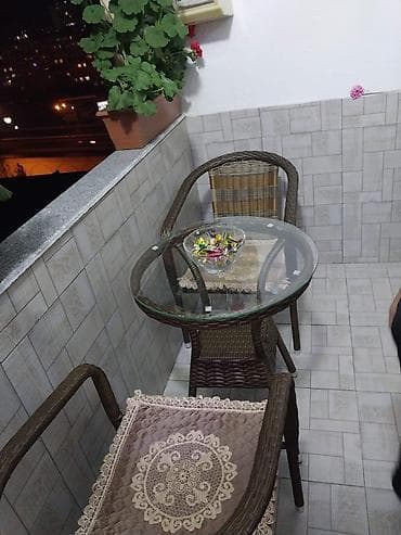 bağ stol stul: Yumru masa, 2 stul, Açılmayan, Stullar ilə, Həsir toxunuşlu — 1