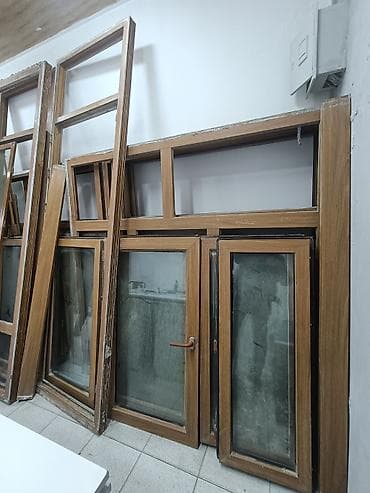 yumru pencere: PVC ağac rəngində pəncərə və qapı profilləri – şüşə və çərçivələrlə — 5