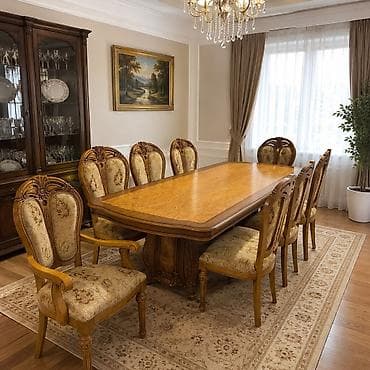 stol ev ucun: Malaziya istehsalı Masa dəsti 8 oturcağı ilə birlikdə 470₼. Ünvan — 1