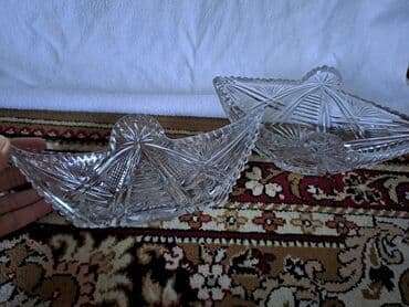 salat: Klassik kəsimli kristal dəst - 2 ədəd dekorativ kristal — 1