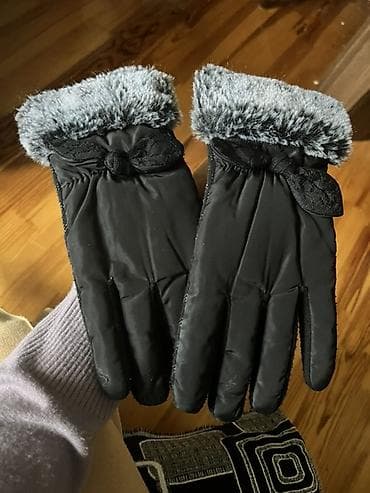 İdman alətləri: Qışlıq qadın əlcəyi - Rəng: qara - Xarici səth: suya davamlı/parlaq — 1