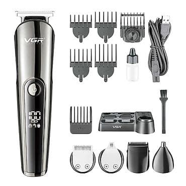 тример: VGR V 107 - 5in1 trimmer dəsti / Shaver / 600mah / İPX6 / LED Displey — 3
