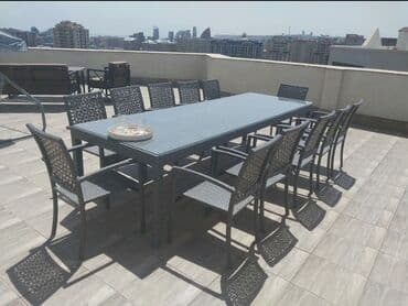 аренда столов и стульев бишкек: Квадратный стол, Нераскладной, Со стульями, Плетеный — 10
