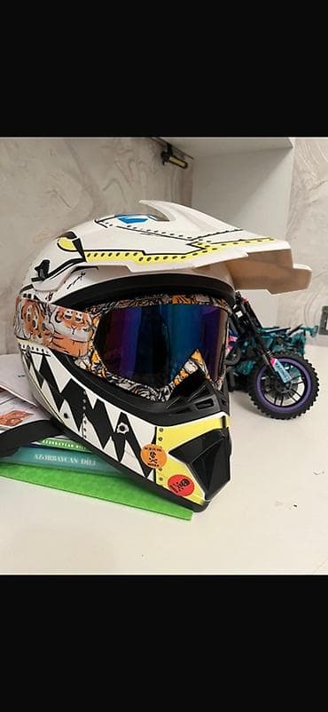 səsboğucular moto: Uşaq üçün motocross/velosiped kaskası və qoruyucu eynək seti - Növ — 1